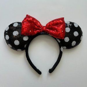 Sequin Minnie Mouse Ears - Polka Dot
